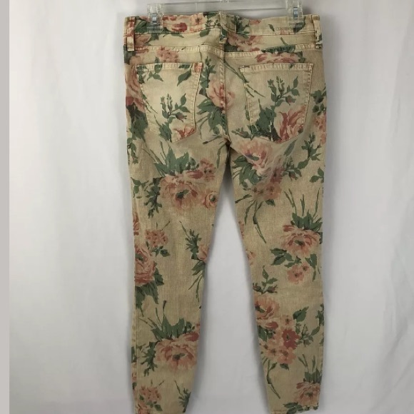 Current/Elliott Denim - CURRENT ELLIOT Beige Floral Skinny Jeans